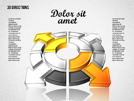 Flechas tridimensionales, Diapositiva 2, 01881, Formas — PoweredTemplate.com