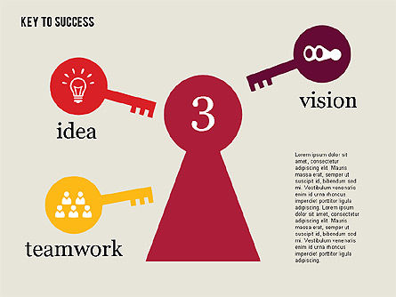 Key to Success Diagram, Slide 3, 01887, Business Models — PoweredTemplate.com