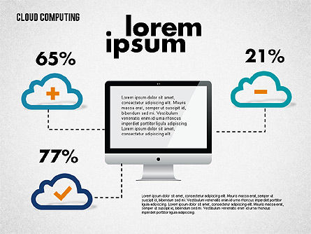 Cloudoplossingen diagram, PowerPoint-sjabloon, 01888, Businessmodellen — PoweredTemplate.com