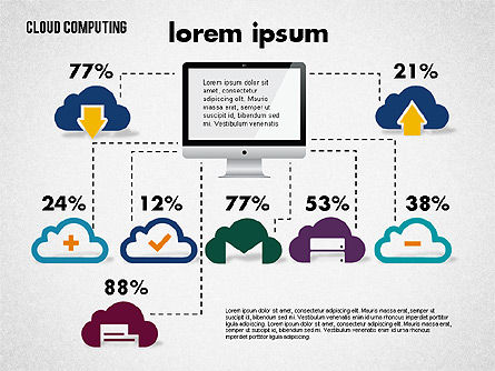 Diagramme des solutions Cloud, Diapositive 3, 01888, Modèles commerciaux — PoweredTemplate.com