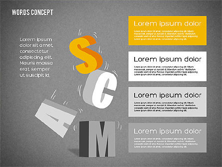 Wörter Konzept Diagramm, Folie 10, 01890, Business Modelle — PoweredTemplate.com
