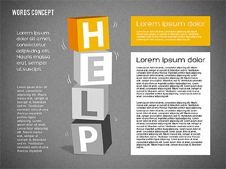 Words Concept Diagram, Slide 13, 01890, Business Models — PoweredTemplate.com