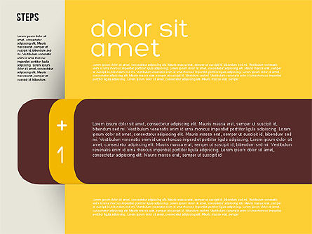 평면 디자인의 프리젠 테이션 아젠다, 파워 포인트 템플릿, 01899, 단계 도표 — PoweredTemplate.com
