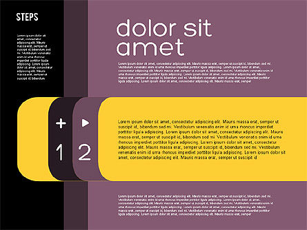 평면 디자인의 프리젠 테이션 아젠다, 슬라이드 10, 01899, 단계 도표 — PoweredTemplate.com