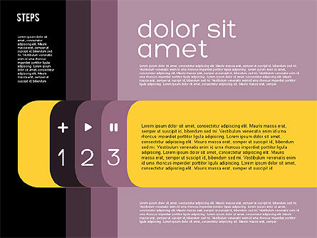 평면 디자인의 프리젠 테이션 아젠다, 슬라이드 11, 01899, 단계 도표 — PoweredTemplate.com
