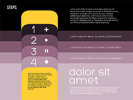 평면 디자인의 프리젠 테이션 아젠다, 슬라이드 16, 01899, 단계 도표 — PoweredTemplate.com