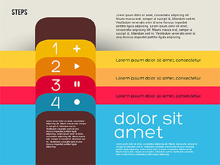 Programme de présentation en conception plate, Diapositive 8, 01899, Schémas d'étapes — PoweredTemplate.com