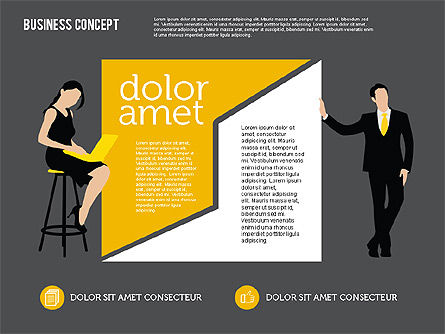 Présentation avec des silhouettes en conception plate, Diapositive 11, 01900, Modèles de présentations — PoweredTemplate.com