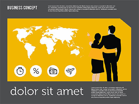 Präsentation mit silhouetten im flachen design, Folie 12, 01900, Präsentationsvorlagen — PoweredTemplate.com