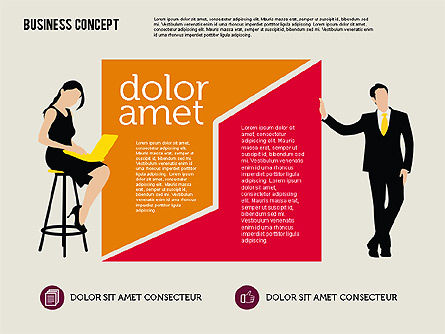 평면 디자인의 실루엣 프레젠테이션, 슬라이드 3, 01900, 프레젠테이션 템플릿 — PoweredTemplate.com