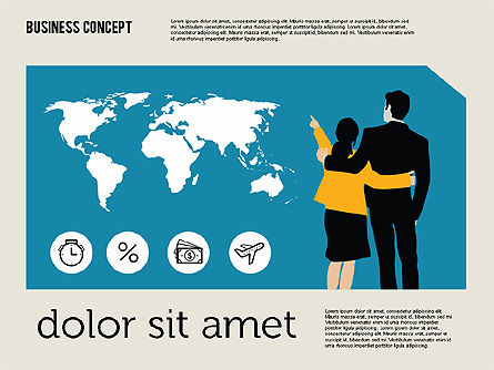Presentación con siluetas en diseño plano, Diapositiva 4, 01900, Plantillas de presentación — PoweredTemplate.com