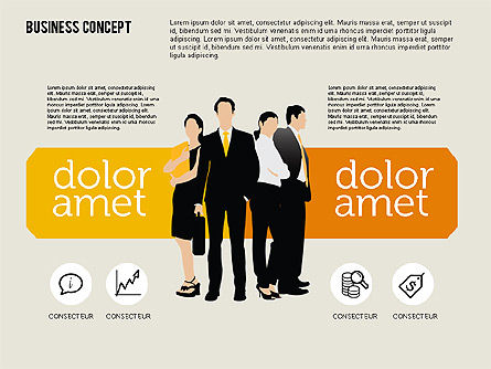 Presentación con siluetas en diseño plano, Diapositiva 8, 01900, Plantillas de presentación — PoweredTemplate.com
