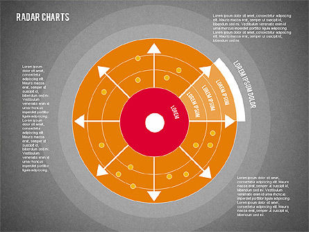 Radar gráfico em estilo plano, Deslizar 10, 01903, Modelos de Negócio — PoweredTemplate.com