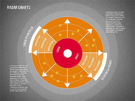 Gráfico de radar en estilo plano, Diapositiva 9, 01903, Modelos de negocios — PoweredTemplate.com