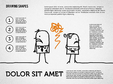 다른 상황에서 재미있는 캐릭터, 슬라이드 4, 01908, 비즈니스 모델 — PoweredTemplate.com