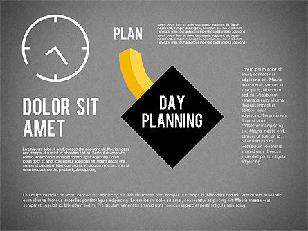 Diagramme de planification du jour, Diapositive 11, 01909, Timelines & Calendars — PoweredTemplate.com