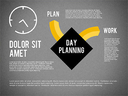 Diagrama de planejamento diário, Deslizar 12, 01909, Timelines & Calendars — PoweredTemplate.com