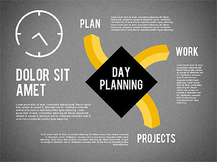 Diagrama de planejamento diário, Deslizar 13, 01909, Timelines & Calendars — PoweredTemplate.com