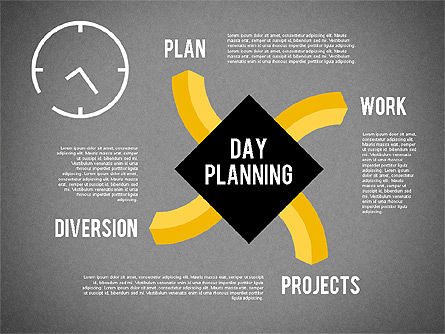 Day Planning Diagram, Slide 14, 01909, Timelines & Calendars — PoweredTemplate.com