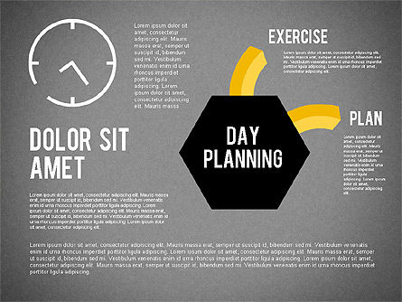 Day Planning Diagram, Slide 16, 01909, Timelines & Calendars — PoweredTemplate.com
