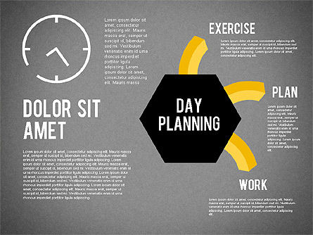 Day Planning Diagram, Slide 17, 01909, Timelines & Calendars — PoweredTemplate.com