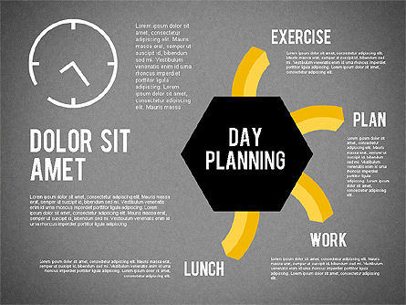 Diagramme de planification du jour, Diapositive 18, 01909, Timelines & Calendars — PoweredTemplate.com
