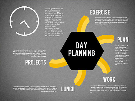 Diagramme de planification du jour, Diapositive 19, 01909, Timelines & Calendars — PoweredTemplate.com