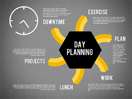 Day Planning Diagram, Slide 20, 01909, Timelines & Calendars — PoweredTemplate.com