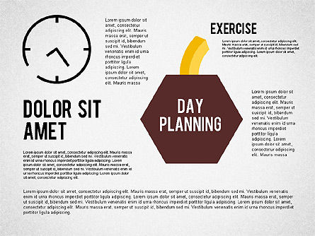 Day Planning Diagram, Slide 5, 01909, Timelines & Calendars — PoweredTemplate.com