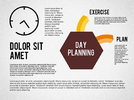 Day Planning Diagram, Slide 6, 01909, Timelines & Calendars — PoweredTemplate.com