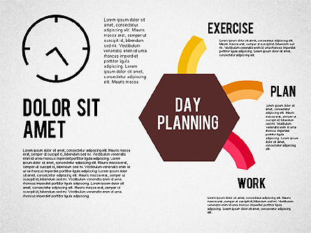 Day Planning Diagram, Slide 7, 01909, Timelines & Calendars — PoweredTemplate.com