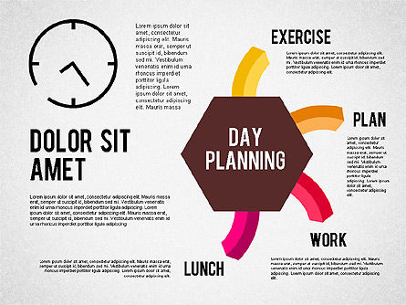 Day Planning Diagram, Slide 8, 01909, Timelines & Calendars — PoweredTemplate.com