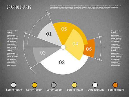 Colección Gráfica en Diseño Plano, Diapositiva 15, 01910, Gráficos circulares — PoweredTemplate.com