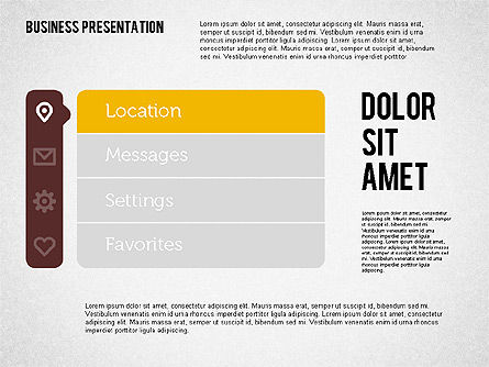 Presentazione con tappe e le icone, Modello PowerPoint, 01911, Diagrammi Palco — PoweredTemplate.com