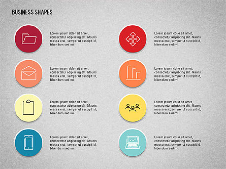 Processus d'affaires avec des icônes, Diapositive 14, 01918, Schémas de procédés — PoweredTemplate.com