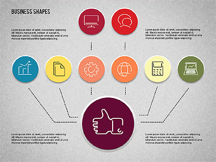 Processus d'affaires avec des icônes, Diapositive 8, 01918, Schémas de procédés — PoweredTemplate.com
