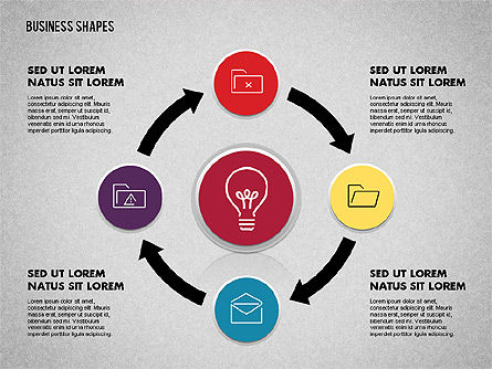 Proceso empresarial con iconos, Diapositiva 9, 01918, Diagramas de proceso — PoweredTemplate.com