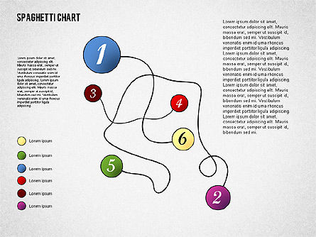 Diagrama de espaguetis, Plantilla de PowerPoint, 01920, Diagramas de proceso — PoweredTemplate.com