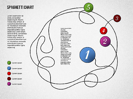 스파게티 다이어그램, 슬라이드 3, 01920, 프로세스 도표 — PoweredTemplate.com