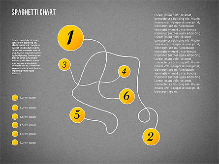 스파게티 다이어그램, 슬라이드 9, 01920, 프로세스 도표 — PoweredTemplate.com