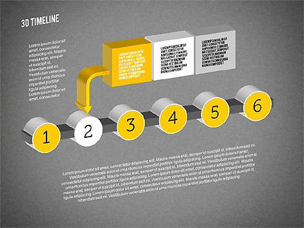 Proses 3d Timeline, Slide 10, 01922, Timelines & Calendars — PoweredTemplate.com