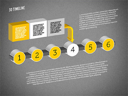 Proses 3d Timeline, Slide 12, 01922, Timelines & Calendars — PoweredTemplate.com