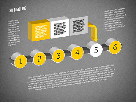 Proses 3d Timeline, Slide 13, 01922, Timelines & Calendars — PoweredTemplate.com