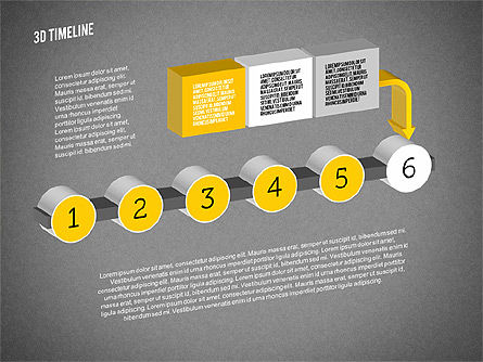 Proses 3d Timeline, Slide 14, 01922, Timelines & Calendars — PoweredTemplate.com