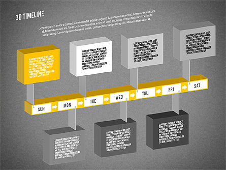 Proses 3d Timeline, Slide 15, 01922, Timelines & Calendars — PoweredTemplate.com