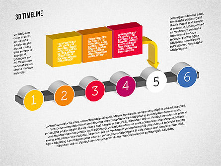 Proses 3d Timeline, Slide 5, 01922, Timelines & Calendars — PoweredTemplate.com