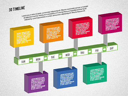 Proses 3d Timeline, Slide 7, 01922, Timelines & Calendars — PoweredTemplate.com