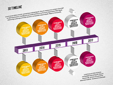 Proses 3d Timeline, Slide 8, 01922, Timelines & Calendars — PoweredTemplate.com
