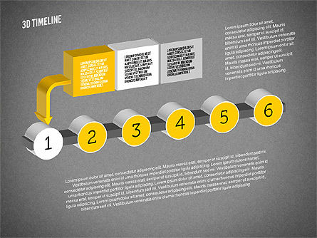 3D Process Timeline, Slide 9, 01922, Timelines & Calendars — PoweredTemplate.com