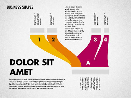 Graphique spaghetti en conception plate, Diapositive 4, 01924, Schémas de procédés — PoweredTemplate.com